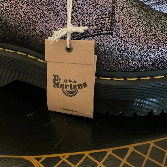 Dr. Martens Women's Glitter Loafers - Black and Silver - Picture 2 of 6